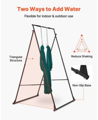 Yoga Swing Stand Frame with Hammock, 440.9 lb Capacity, Triangular Aerial Rig with EVA Foam, 4-Level Horizontal & 6-Level Vertical