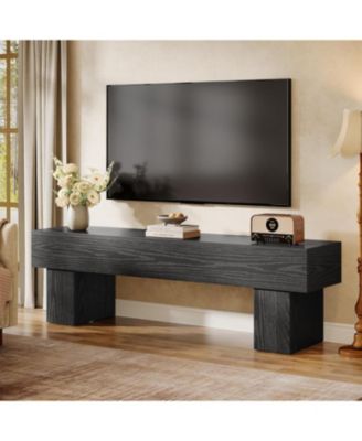 63" TV Stand, Farmhouse Entertainment Center, Low TV Console Table, Long Media Console Television Stands for 55/60/65 Inches TV