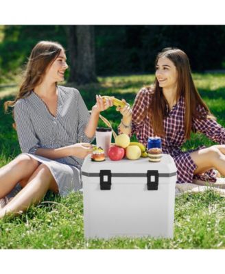 38 QT Portable Hard Cooler with Ice Retention, Heavy-Duty Handles and Cup Holder, Insulated Hard Cooler for Long Trips