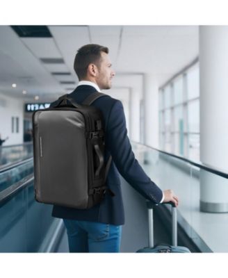 65L Expandable Vacuum Seal Compression Travel Backpack with Pump, TSA-Approved Lock, Water-Resistant Carry-On Luggage, Gray