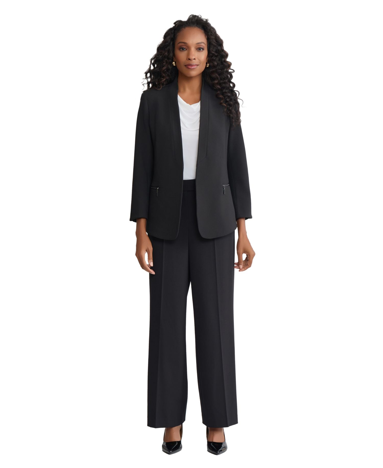 Women's Shawl Collar Open Front Stretch Blazer