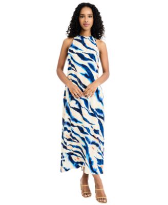 Women's Printed Halter Neck Midi Dress