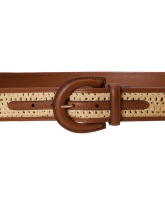Straw Crescent Buckle Belt