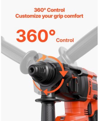 20V Brushless Cordless SDS-Plus Rotary Hammer Drill, 1" Capacity, 4 Functions, 1200 RPM, 5300 BPM, Battery & Charger Included