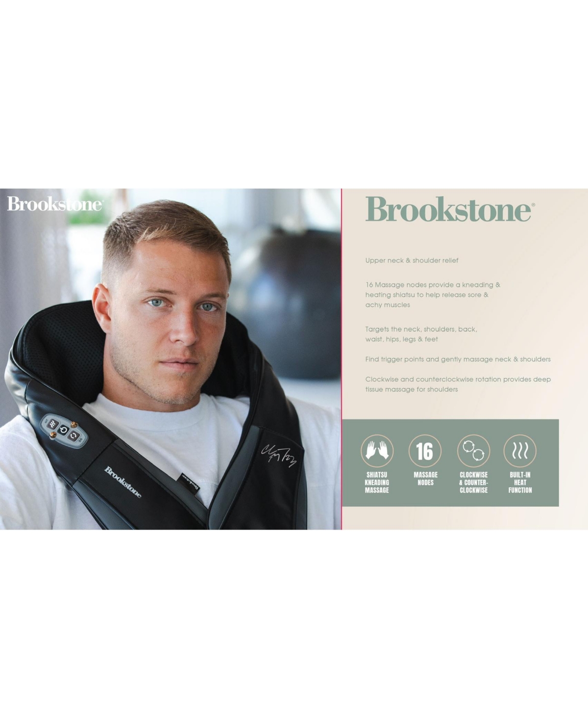 Prospera Brookstone Christian Mccaffrey Shiatsu Massager