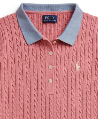 Girls' 7-16 Mini-Cable Sweater Dress