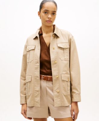 Women's Collared Front-Button Field Jacket