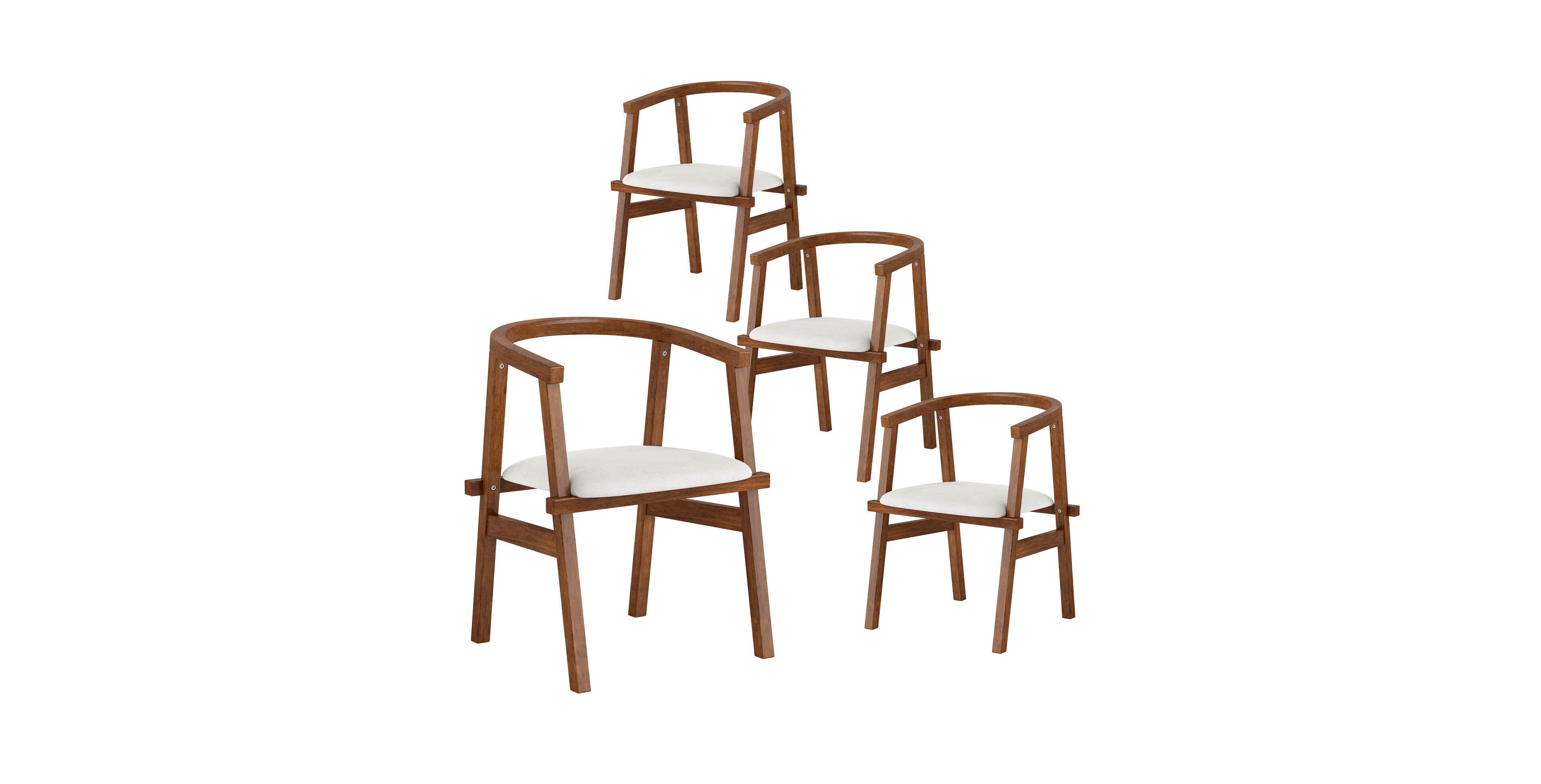 Costway Wooden Dining Chairs with Wrap-around Armrest & Padded Seat for Kitchen