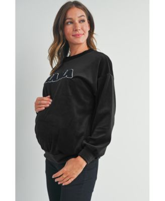 Women's Velvet Mama Crewneck Maternity Sweatshirt