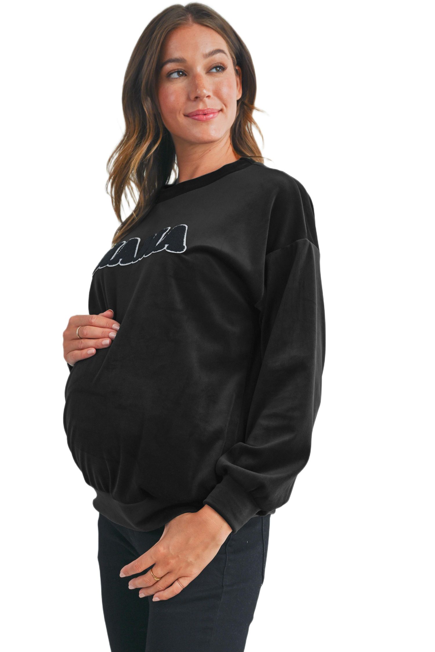 Women's Velvet Mama Crewneck Maternity Sweatshirt