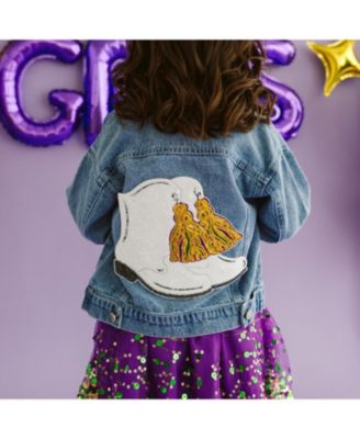 Toddler Girls Mardi Boots Sequin Patch Denim Jacket