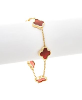 Carnelian Flower Station Bracelet