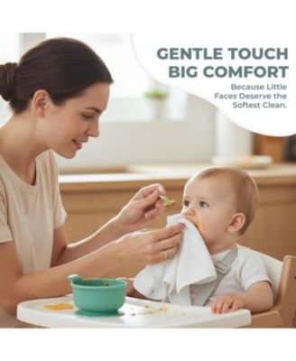 Baby Organic Washcloths, 10x10" Ultra Soft Absorbent Face Wash Cloths for Babies, Wash Cloth, Newborn Bath Towels, Holiday Gifts 6 Pack