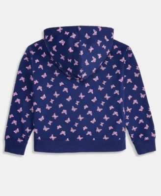 Girls' XS-XL Butterfly-Print Full-Zip Hoodie