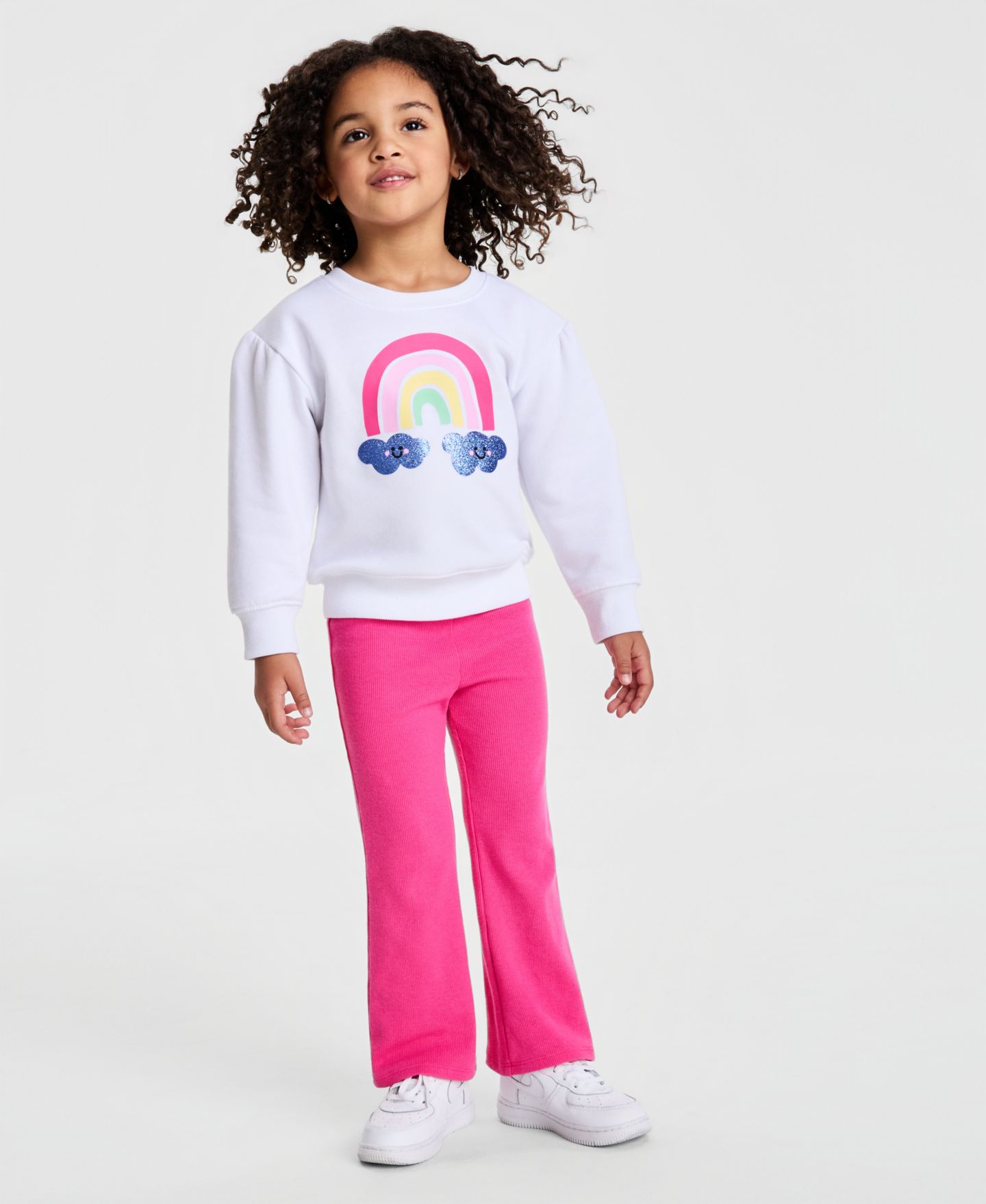 Толстовка Epic Threads Rainbow-Print для девочек, цвет: Bright Whi — фото 1