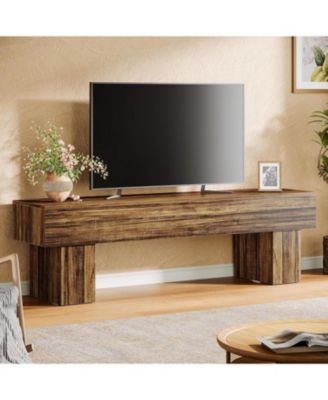 63" TV Stand, Farmhouse Entertainment Center, Low TV Console Table, Long Media Console Television Stands for 55/60/65 Inches TV