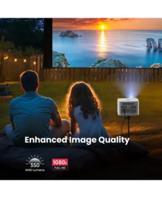 1080P Projector 4K Support, 5G WiFi Bluetooth, Outdoor With Full-Sealed Engine/PPT/Zoom