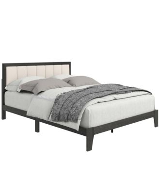 Queen Bed Frame with Headboard, Platform Bed Frame Charcoal
