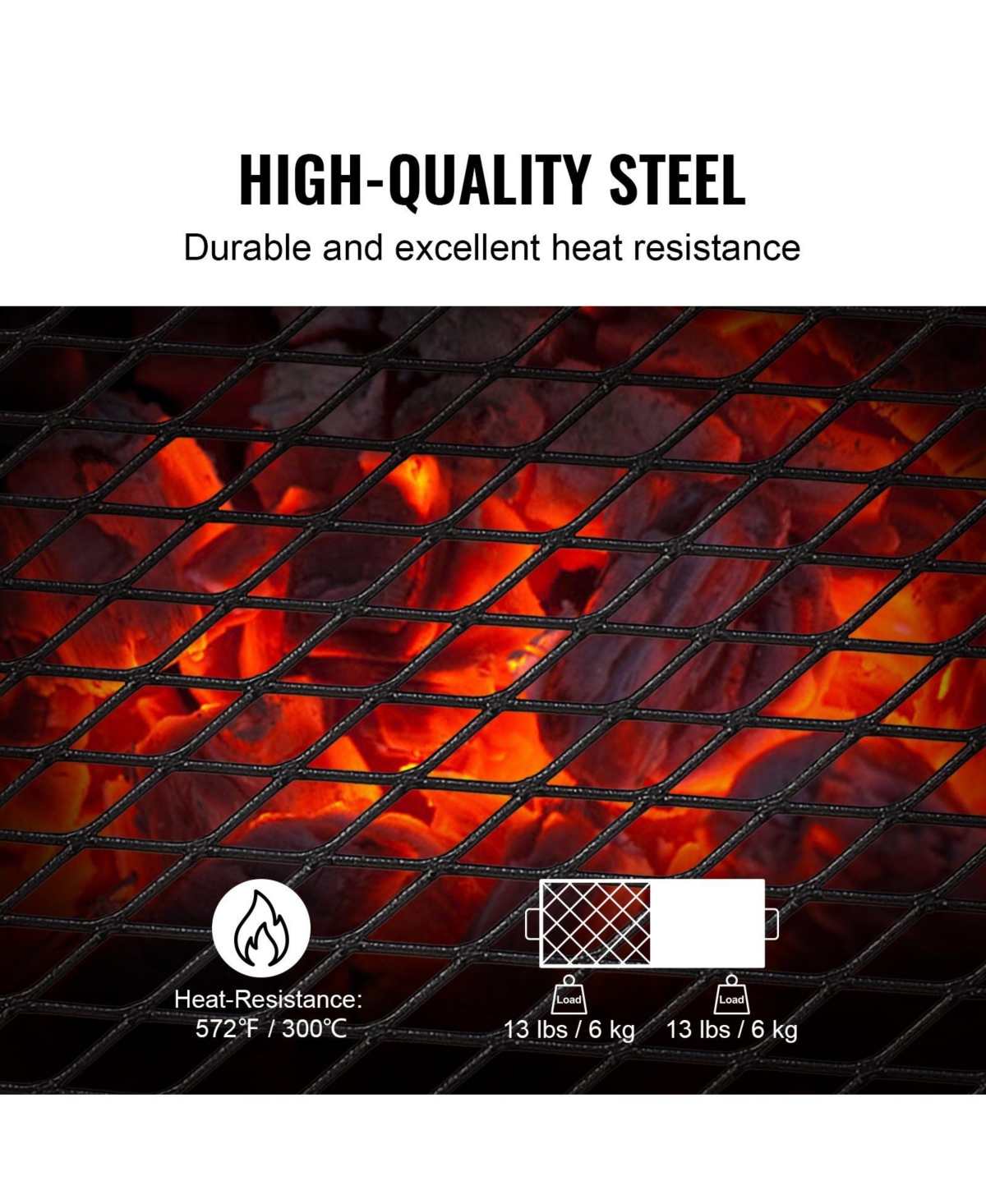 Ecooso 22.4" Folding Campfire Grill, Heavy Duty Steel Mesh Grate with Legs and Carrying Bag, Camping Grate for Fire Pit Cooking