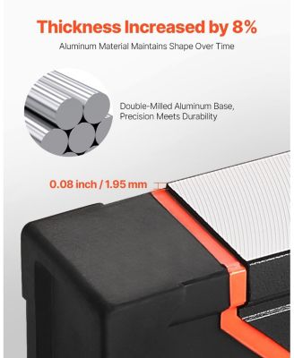 4-Piece Box Level Set, 48/24/16/10", Light-Up Bubble Vials, 45/90/180&deg; Ruler, Aluminum Alloy, Shock-Proof (10" Magnetic