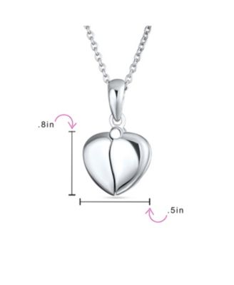 I LOVE YOU Word Angel Wing Heart Locket Pendant Necklace .925 Sterling Silver