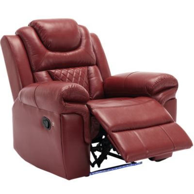 PU Leather Power Recliner Home Theater Recliner with Cup Holder, USB Port