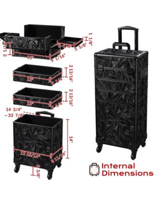 Rolling Makeup Train Case with Portable Cube Case Cosmetic Organizer