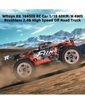 1:18 Scale 37 MPH High-Speed RC Truck with 4WD Brushless Motor, Alloy Frame & Oil Shock for Off-Road