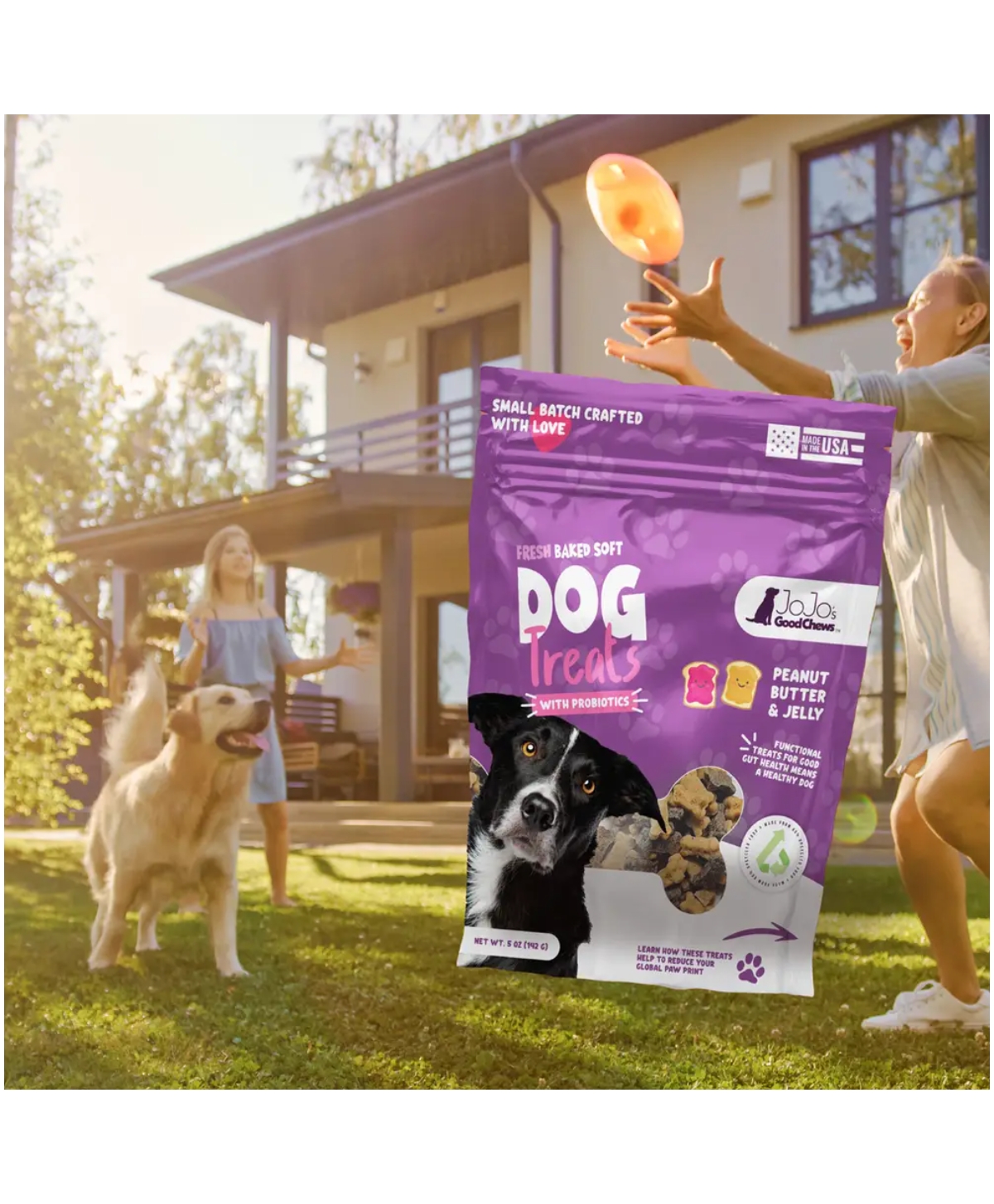 JoJo Modern Pets JoJo Good Chews Peanut Butter & Jelly Soft Chew Dog Treats – 5 oz/(2-Pack)