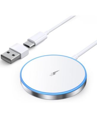 Single Magnetic Wireless Charger, 15W Charging Mag-Safe Charger with Dual Charging Ports for iPhone 16/15/14/13/12 Pro and AirPods