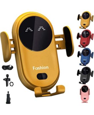 Infrared induction induction car wireless charger, new upgraded smart car wireless charger mobile phone holder for mobile phones (yellow)