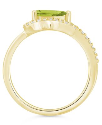 Gemstone and Diamond Ring (1/5 ct. t.w.) in 10K White Gold (also in 10K Yellow Gold)