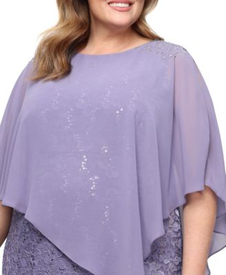 Plus Size Beaded Popover Gown