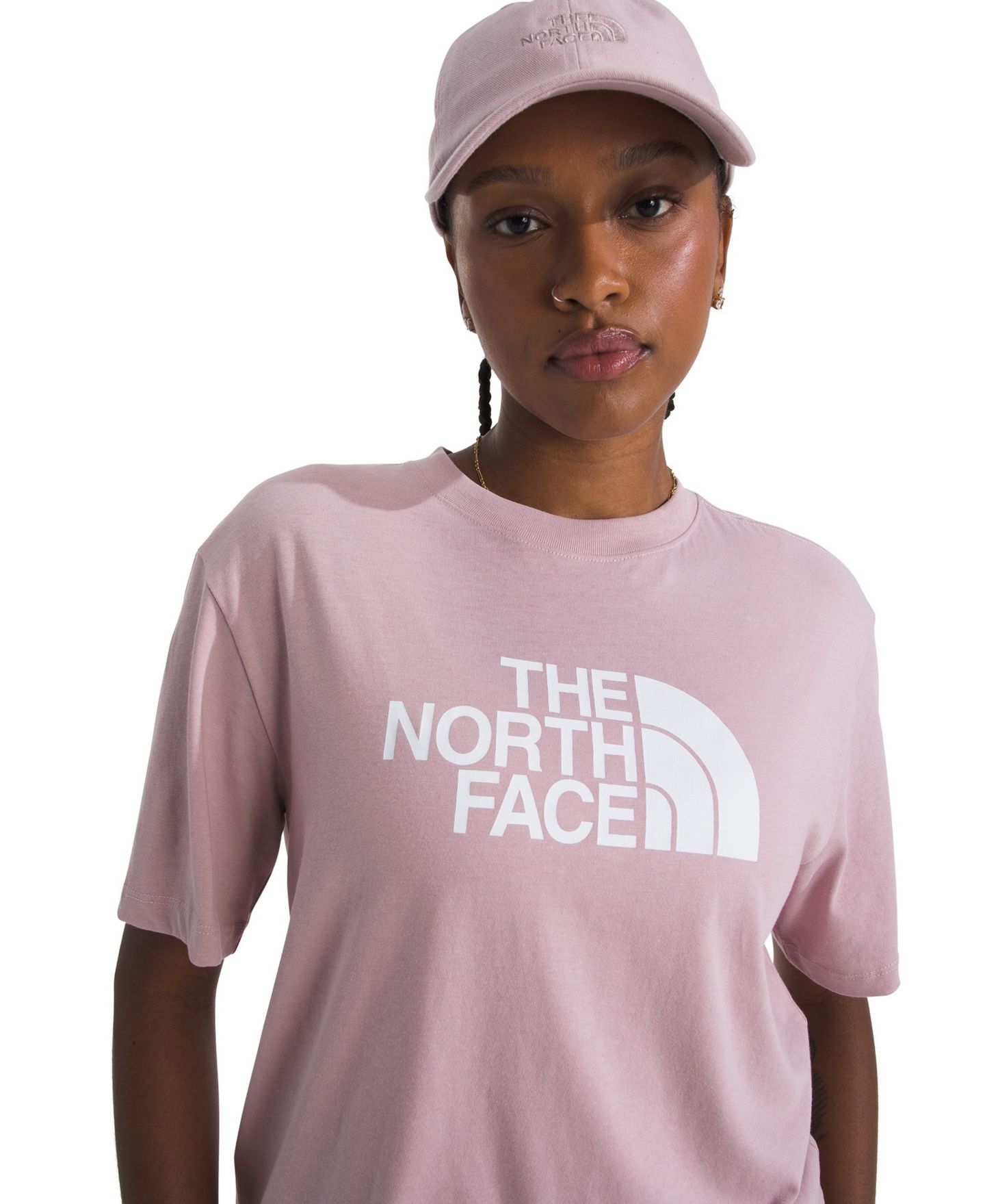 Женская футболка The North Face Short-Sleeve Core Half Dome, цвет: Металлический розовый — фото 2