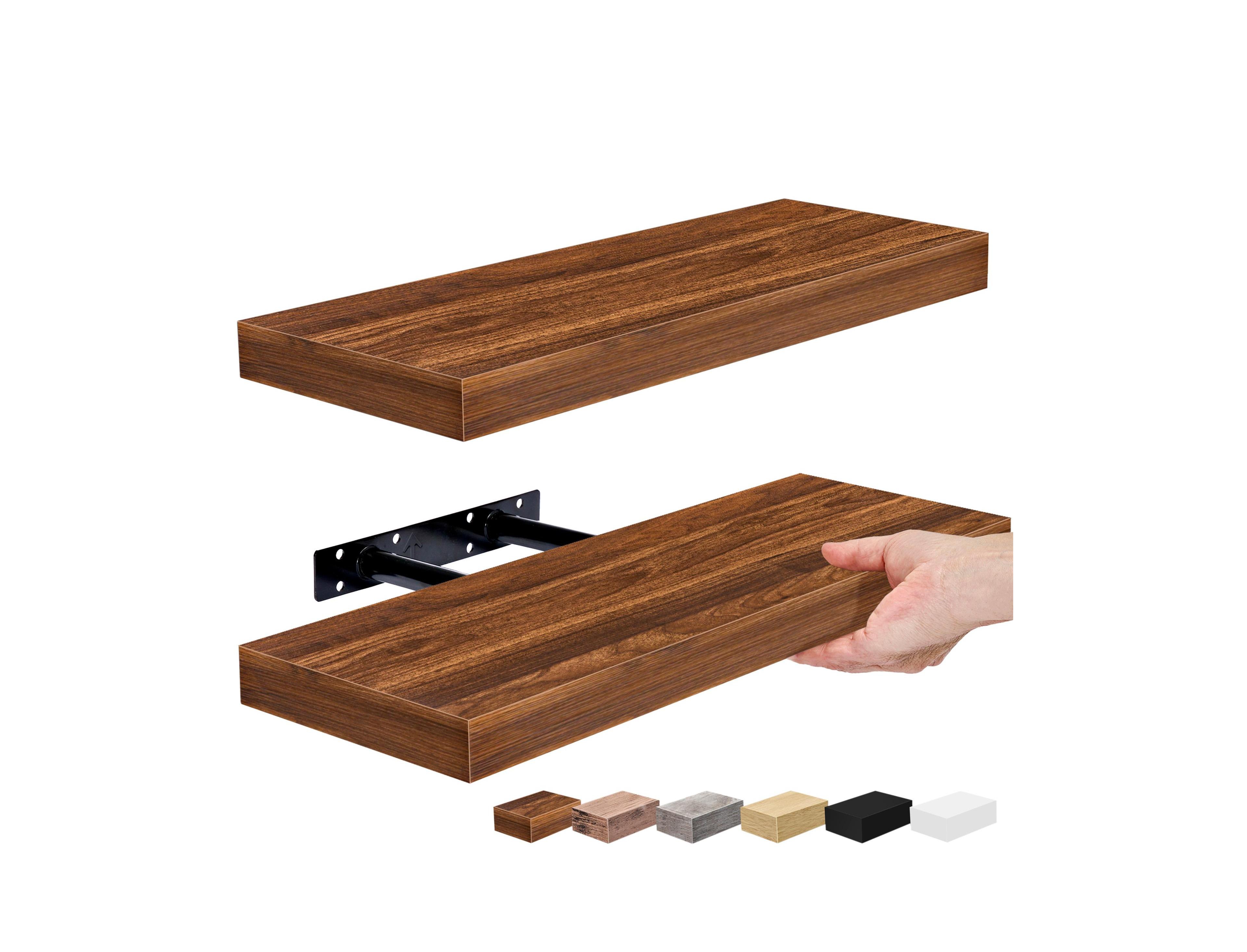 Sorbus 2 Pack 16 Inch Coastal Rectangle Floating Shelves - for Home Decor to Display Trophies, Books, Frames, and more