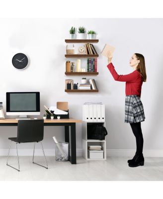 4 Pack Wall Mounted Floating Shelves - for storage and displaying showpieces, home decor items, and other prized possessions