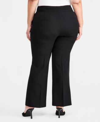 Plus Size Double-Button Bootcut Pants