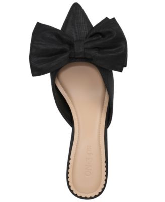 Alaynaa Pointed-Toe Bow Mule Pumps