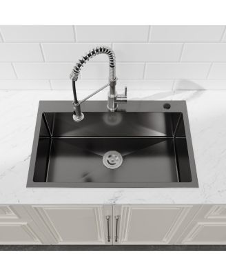 30" x 19" Stainless Steel Single Bowl Overmount Kitchen Sink