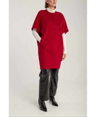 Women's Cashmere Short Sleeve Crew Neck Coat