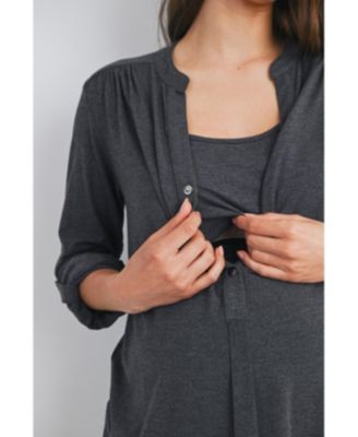 Maternity Henley V Neck Nursing Top