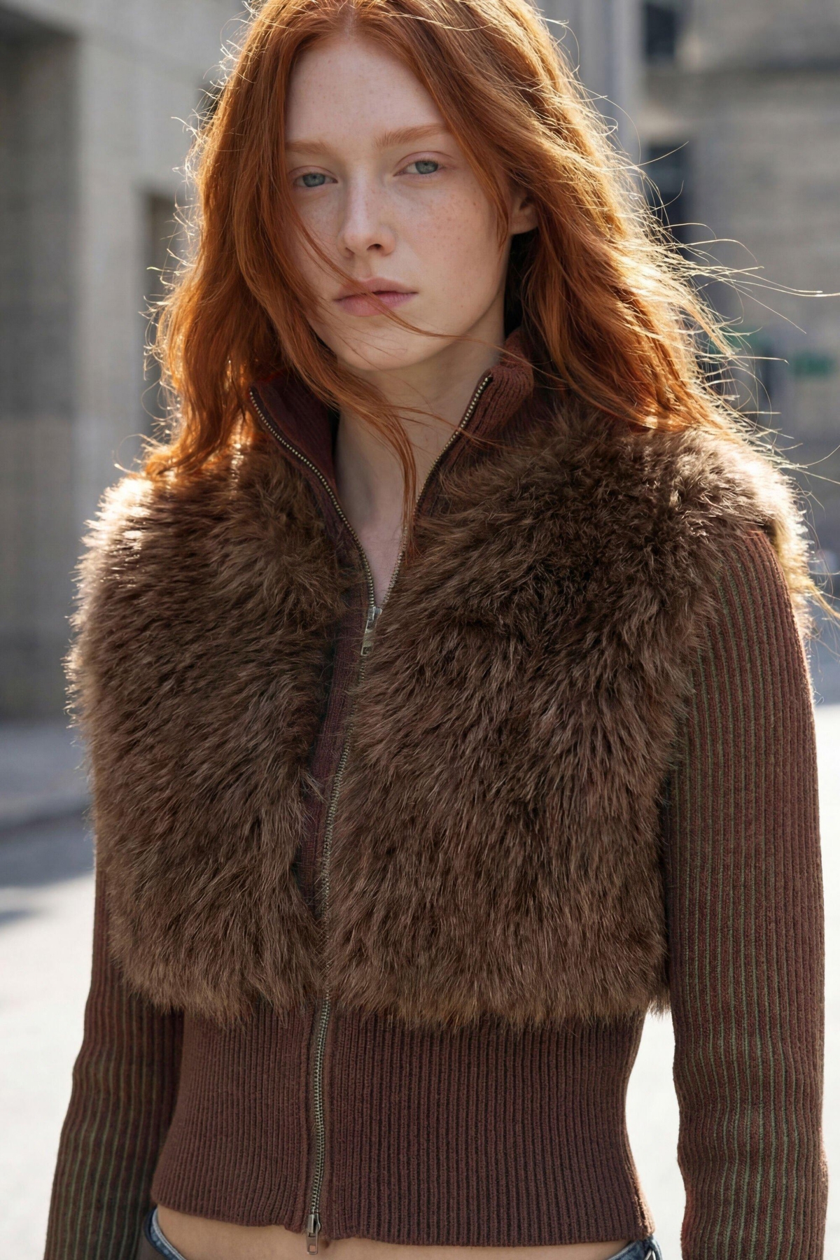 Desigual Women's Knit Sweater With Fur