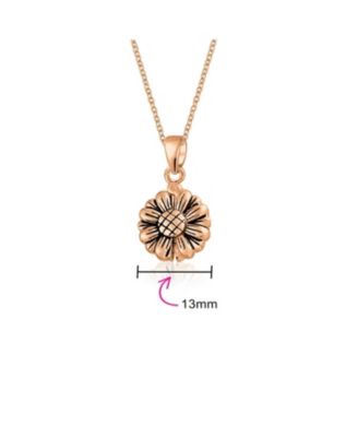 My SUNSHINE Words Sunflower Open Locket Pendant Rose Gold Plated Sterling Silver