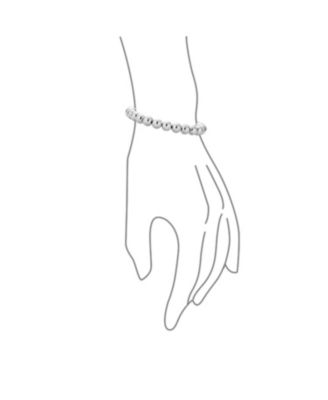Classic Hand Strung 8MM Bead Ball Strand Bracelet .925 Sterling Silver 7.5 Inch