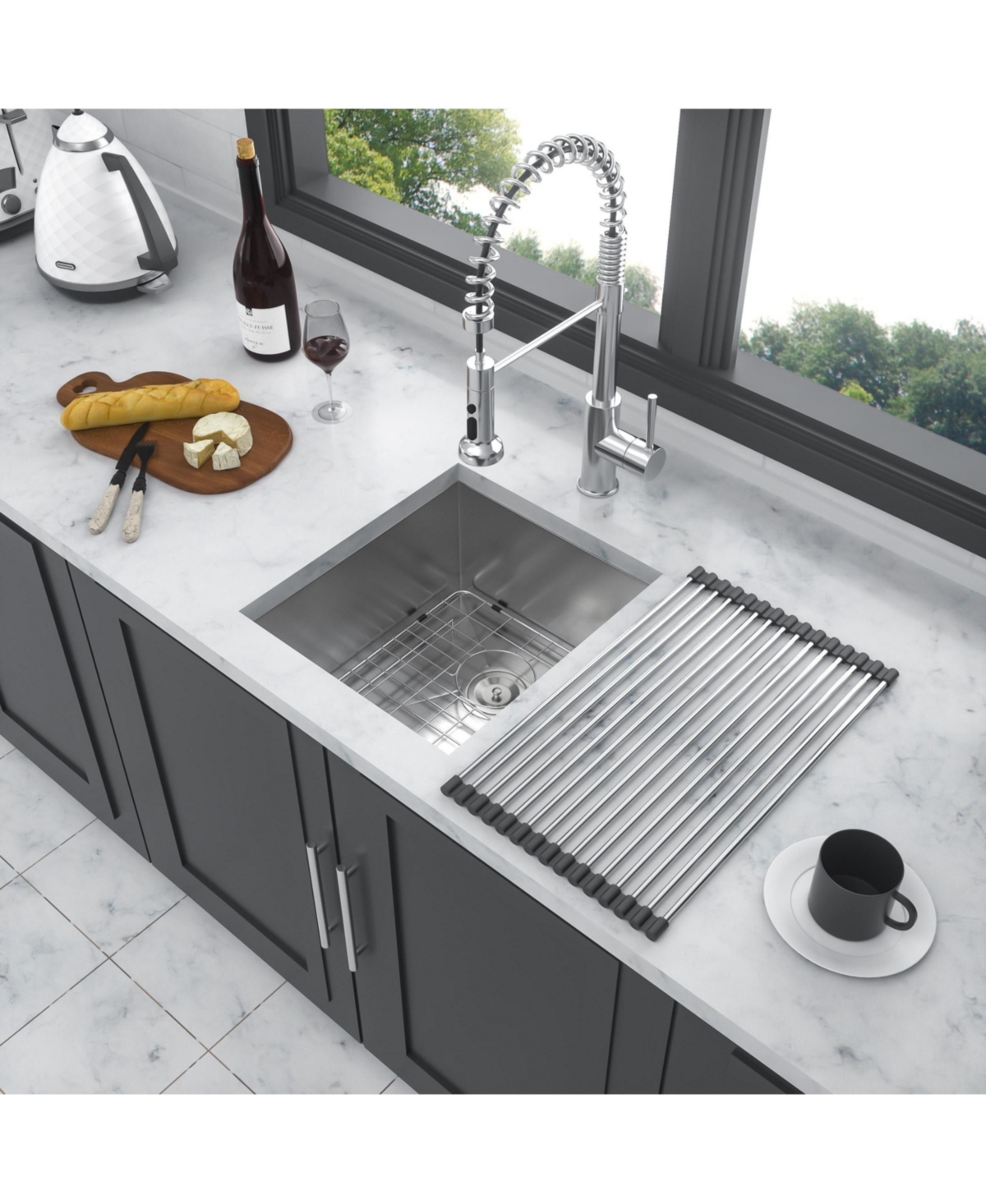 flynama 13x15x9inch Undermount Kitchen Sink Stainless Steel Single Bowl 16 Gauge Deep Basin