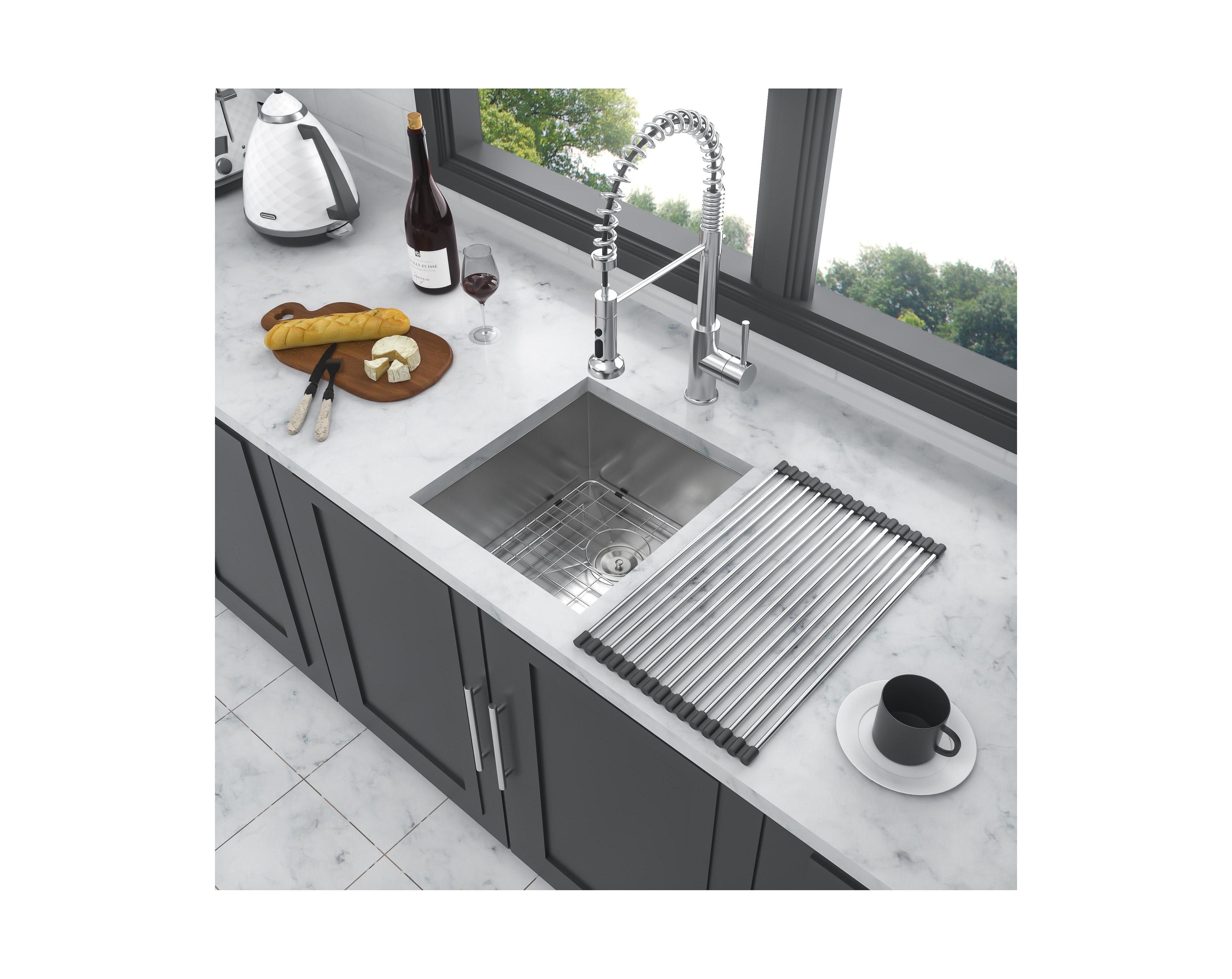 flynama 13x15x9inch Undermount Kitchen Sink Stainless Steel Single Bowl 16 Gauge Deep Basin