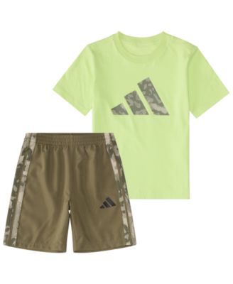 Baby Boys' Short-Sleeve Camo 3-Stripe T-Shirt and Woven Shorts, 2-Piece Set
