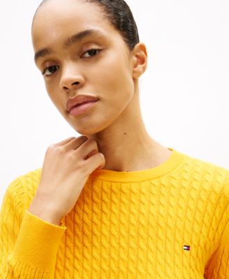 Women's Fine Gauge Cable Crewneck Top