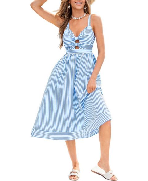Женское платье Cupshe Sweetest Striped Maxi Beach, цвет: Белый