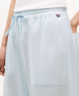 Women's Linen Wide-Leg Pull-On Pants